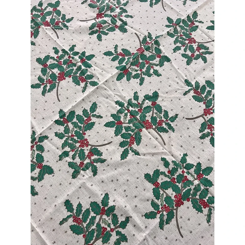 Leacock English Holly Square Christmas Table Cloth 52